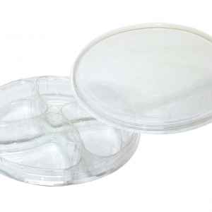 10.25" Round PET 4-Comp. Tray w/Flat Lid, 60 oz.