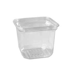 4.8" Square PET Container w/Lid, 24 oz.