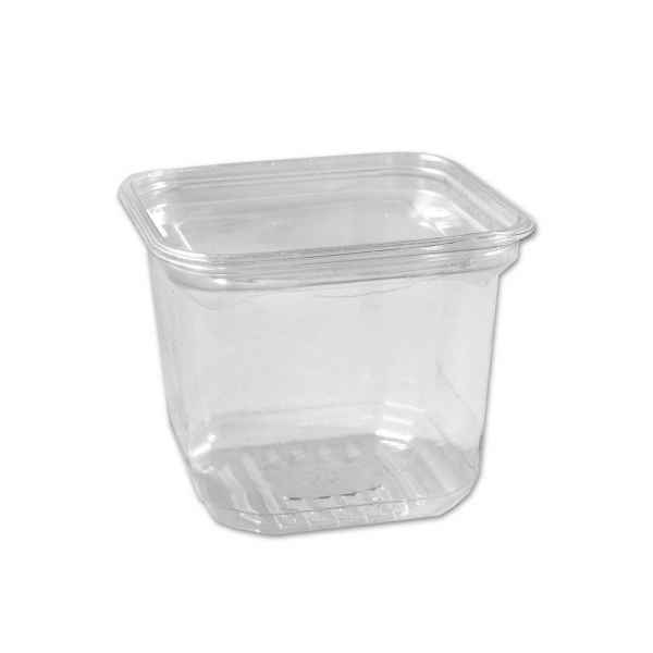 4.8" Square PET Container w/Lid, 24 oz.