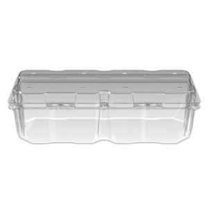 11" x 5" PET Vented Produce Hinge, 3 Quart.