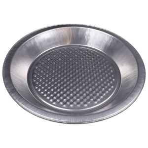 9" Alum Rev Lanced Pie Pan w/ Waffle Bottom, 29 oz.