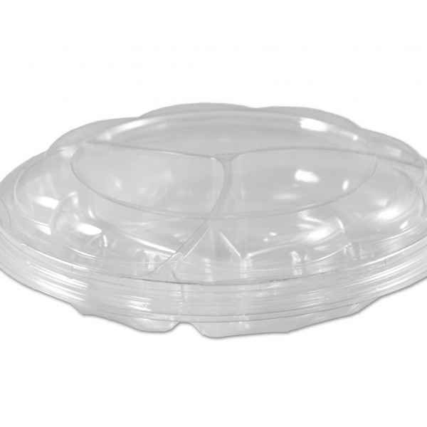 10.25" Round 3-Comp. PET Tray w/Rose Pattern Lid, 42 oz.