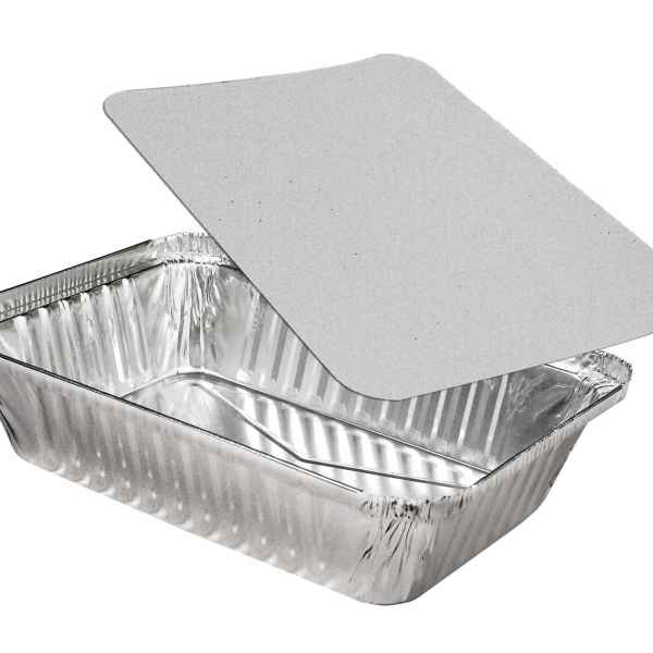 8.4" x 5.9" Alum 2.25 lb. Closeable Oblong Pan w/Board Lid, 33 oz.