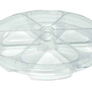 10.25" Round PET 6-Comp. Tray, 48 oz.