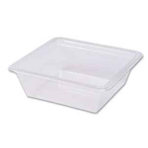 5" Square PET Flair Deli Dip Base, 8 oz.