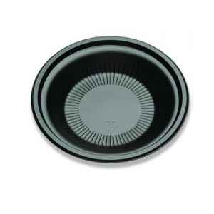 8" Round Black C-Fine PS Black Plate, 1.2" Deep