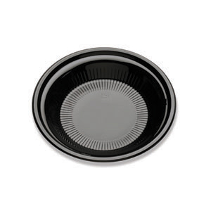 9" Round Black C-Fine PS Plate, 1.3" Deep