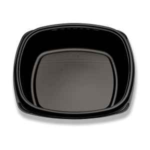 Forum® 10" Square Black Pearl PS Deep Base, 64 oz.