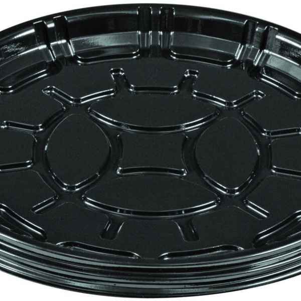 PartiPak® 12" Round Black PET Everyday Tray