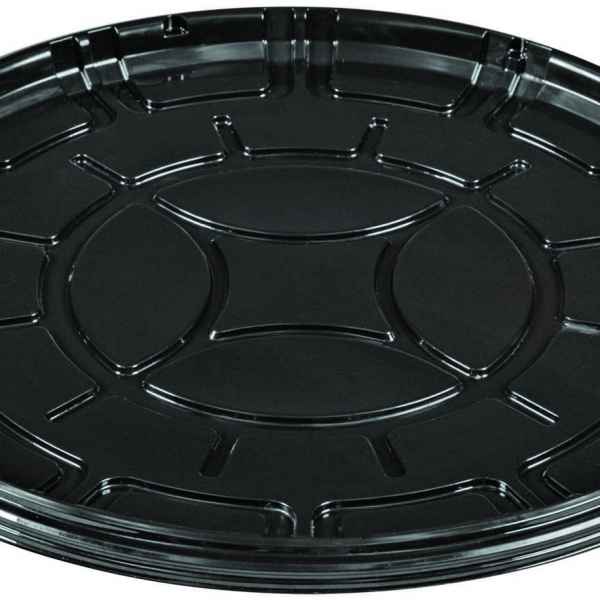 PartiPak® 18" Round Black PET Everyday Tray