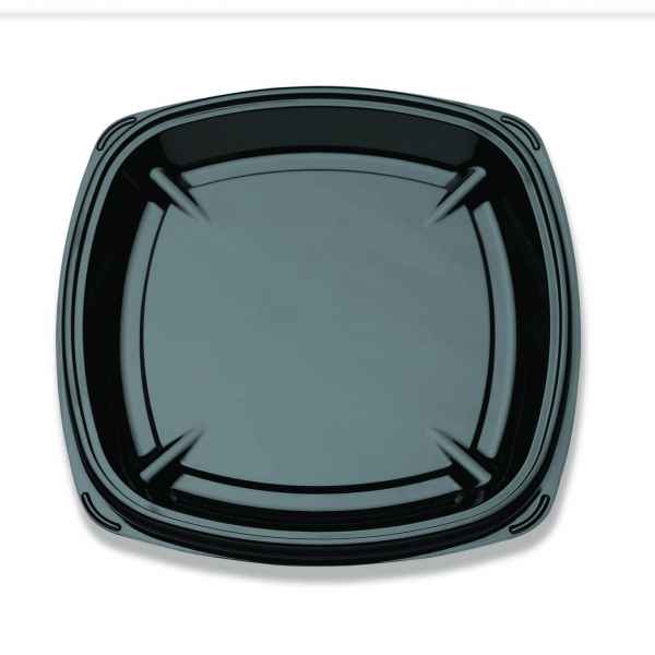 PartiPak® 12" Square Black PET Everyday Tray