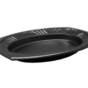 13" x 10" Oval Black C-Fine PS Platter, 1.5" Deep