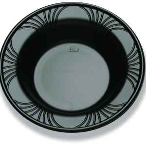 8.3" Round Black C-Fine PS Wide Rim Bowl, 16 oz.