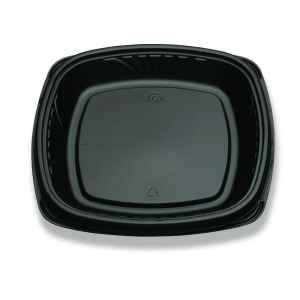 Forum® 9" Square Black C-Fine PS Deep Base, 24 oz.