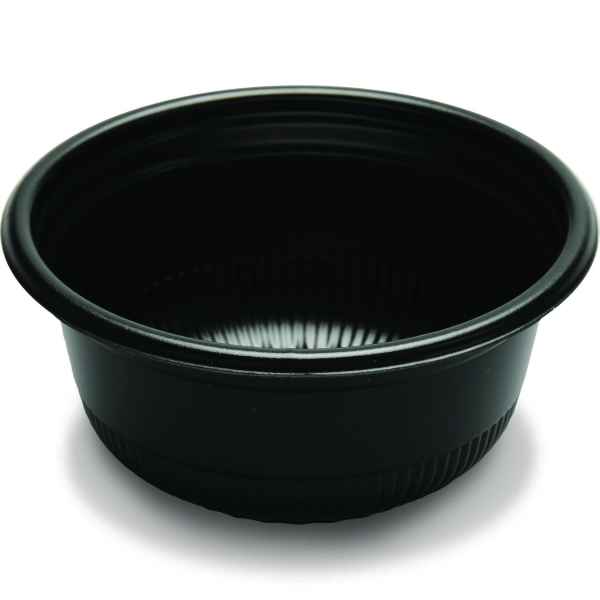 4.9" Round Black PS Hot Cold Bowl, 12 oz.