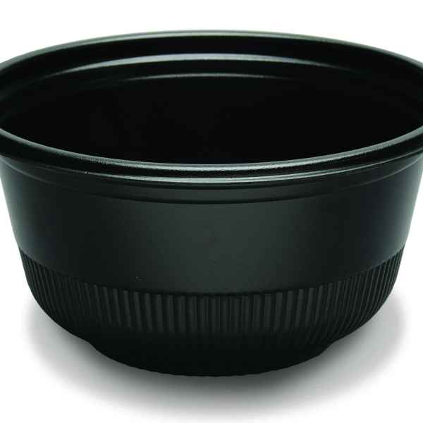 5.8" Round Black PS Hot Cold Bowl, 22 oz.