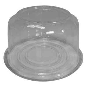 9" Round PET Cake Base w/5.25" Scalloped PET Dome