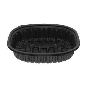 9.25" x 7.25" Oval Black PP Roaster Base, 40 oz.