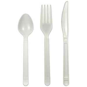 Forum White PP Fork, Knife & Teaspoon, Wrapped