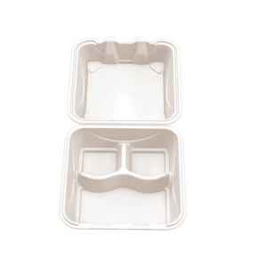 Enviroware® 8" Square White PS 3-Comp. Hinge, 30 oz.