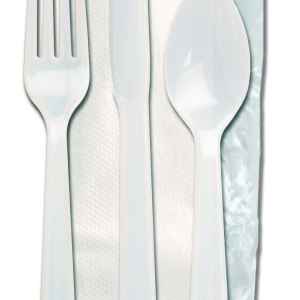 Enviroware Pearl PS Fork, Knife, Teaspoon & Napkin, Wrapped