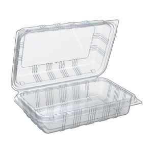 9.7" x 6.6" Clear PS Hinge, 40 oz.