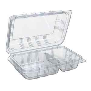 9.7" x 6.6" Clear PS 2-Comp. Hinge, 37 oz.