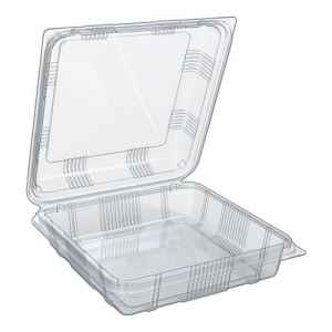 9" x 9.3" Clear PS Hinge, 56 oz.