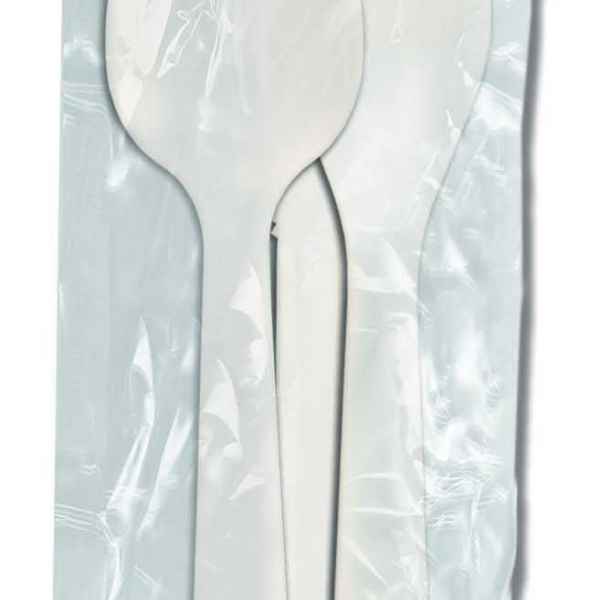 Senate White PP Fork, Knife, Teaspoon