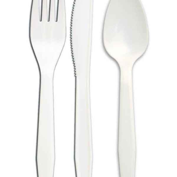 Senate™ White PP Fork, Knife, Teaspoon & 13X17 Napkin