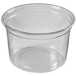 FreshServe® Round Standard Flange PLA Container, 16 oz.